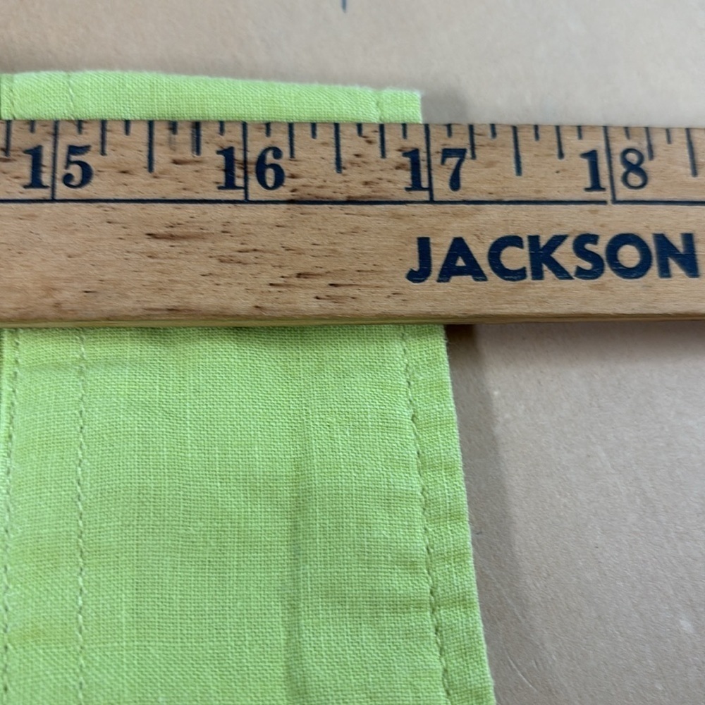 Carroll Reed Woman 100% Linen Lime Green Button Up Shirt Roll Tab Sleeve Size 1X - Picture 9 of 11